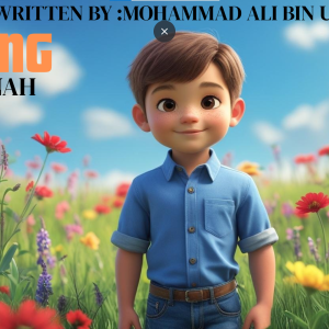 Smile is sunnha, A boy in blue shirt, standing in a lush green farm land